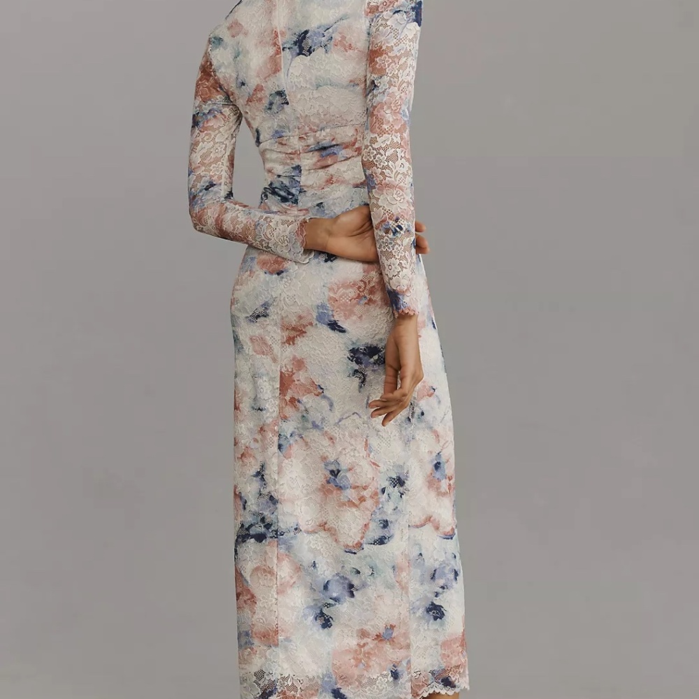 By Anthropologie Mock-Neck Fitted Lace Dress size M